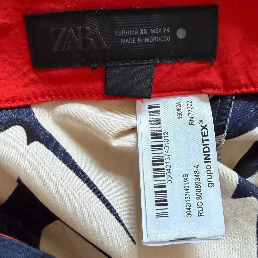 ZARA ZW COLLECTION PRINTED SKIRT SIZE XS